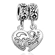 Pugster Heart Mother & Daughter Beads Fit Pandora Chamilia Biagi Charm Bracelet