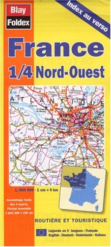 City Travel Guides Discounted  Livres : Carte routière : France 1/4 Nord-Ouest (avec index au verso et légende en 5 langues)