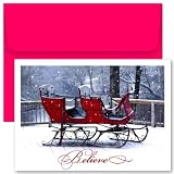 Believe Sleigh Christmas Cards -