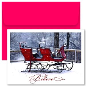 Believe Sleigh Christmas Cards -