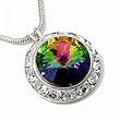 Vitrail Framed Swarovski Crystal Pendant Necklace Fashion Jewelry