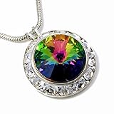 Vitrail Framed Crystal Pendant Necklace Made with Swarovski Elements