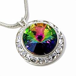 Vitrail Framed Swarovski Crystal Pendant Necklace Fashion Jewelry