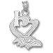 Baltimore Ravens NFL I Heart Logo 3/4 Pendant (Silver)