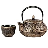 Black and Gold Pine Needle Tetsubin Tea Set