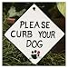 Ceramic Yard Sign For Dogs and Dog Owners, Please Curb Your Dog Sign written on white (click here to see other choices)