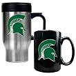 Michigan State Spartans NCAA Stainless Travel Mug And Ceramic Mug Set by Great American Products