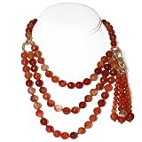 Multi-layer Round Orange Agate Bead Necklace (10mm) [Jewelry] ~ Leelo Jewelries