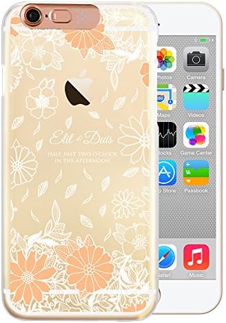 SG Design iPhone 6S Plus/ 6Plus Case, Lighting Clear Art for iPhone 6S Plus/ 6 Plus with Metalized Camera Deco, Orange Flower