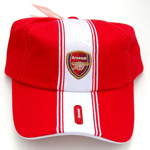 Arsenal Premier League Futbol Soccer Hat Cap- Red White Streaked Center