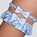Silk Wedding Garter with Rhinestones in Blue