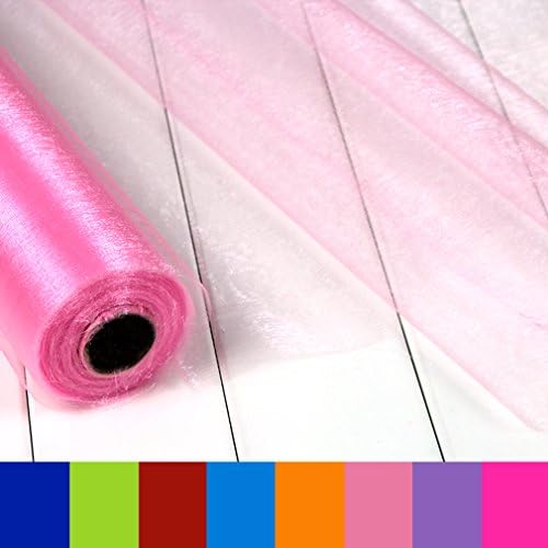 Sheer Crystal Organza Fabric For Wedding or Party Decoration Width 28" 50Yards/Roll Light Pink
