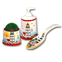 Kitchen Spoon Rest, Sponge Holder,soap Dispenser Lighthouse
