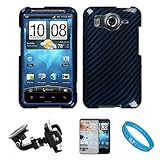 Blue Racing Carbon Stripe Design Protective 2 Piece Snap On Crystal Hard Ca ....
