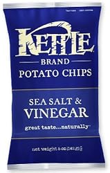 Kettle Chips, Sea Salt & Vinegar, 5-Ounce Bags (Pack of 15)