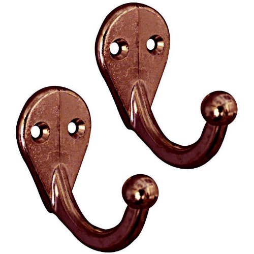 National N334-748 Antique Bronze Single Clothes Hooks Pack of 2