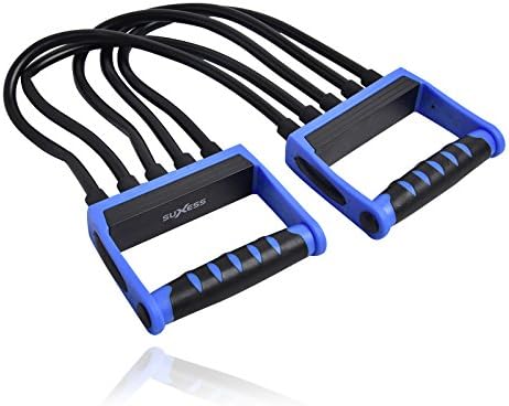 Usinew Five Latex Tube Cable Machine Chest Expander and Arm Strength Fitness Equipment (Blue)