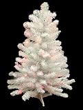 3' Pre-Lit Norway White Iridescent Artificial Christmas Tree Multi Lights H81028 3' Pre-Lit Norway White Iridescent Artificial Christmas Tree Multi Lights H81028