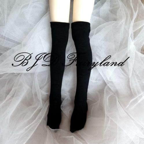 BJD mid-long socks for 1/3 1/4 1/6 1/8 dolls black (1/4 dolls)