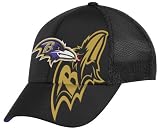 NFL Men's Baltimore Ravens End Zone Structured Flex Hat - Tw86Z (Black, Large/X-Large)