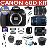 Canon EOS 60D Digital Camera + Canon 18-55 Zoom Lens + Canon 75-300 Telepho ....