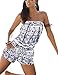 Sumtory Women's Strapless Printed Short Rompers Beachwear One Piece jumpsuit