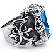 KONOV Jewelry Mens Crystal Stainless Steel Ring, Gothic Dragon Claw, Blue Silver