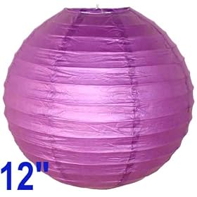 Mulberry Purple Chinese Japanese Paper Lantern Lamp 12 Diameter - Just Artifacts Brand by Just Artifacts