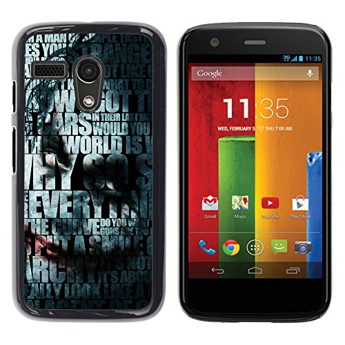 Eason Shop / Hard Slim Snap-On Case Cover Shell - Joker Typography - For Motorola Moto G 1 1ST Gen