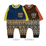 【SiShuNon/Kiccoly】ニット風パンツベスト風カバーオール キッコリー ニット風 パンツ ベスト風 カバーオール 80 9 ブラウン