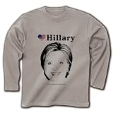 I LOVE ヒラリー・クリントン 長袖Tシャツ(シルバーグレー) M