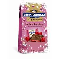 Ghirardelli Chocolate Squares Dark Chocolate with Raspberry Filling, 5.32-Ounce Packages (Pack of 6)
