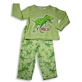 B.T. Kids - Boys Long Sleeve Fleece T-Rex Pajamas, Green