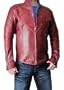 Superman Jacket - Red Smallville Leather Jacket with Embossed Shield Logo