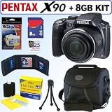 Pentax Optio X90 12.1 MP Digital Camera + 8GB Accessory Kit