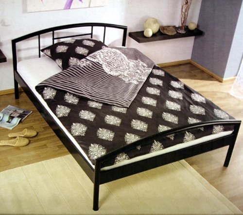 Modernes Metallbett 140 x 200 Bett Doppelbett schwarz