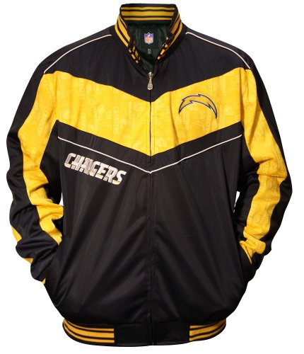 Mtc Marketing NFL Men's San Diego Chargers Lateral Track Jacket, Navy/Gold, Large