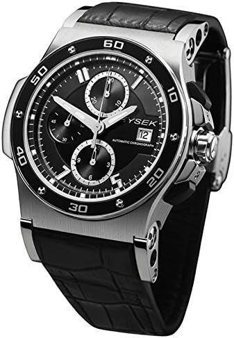 Hysek ABYSS AB4402T01 44mm Automatic Titanium Case Black Calfskin Anti-Reflective Sapphire Men's Watch