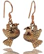 Tiger Mountain Handcrafted Copper Lovebird Dangle Earrings 1.25" Drop with Earwires