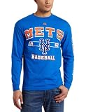 MLB Men's New York Mets Past Time Original Long Sleeve Basic Tee, Deep Royal, Large