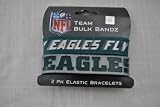 Philadelphia Eagles Logo NFL extra wide Bulky Bandz Bracelet 2 pack *NEW*