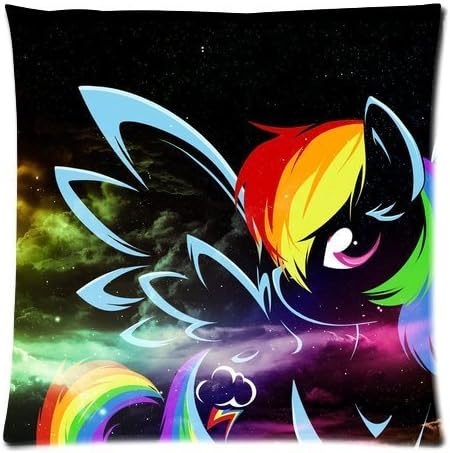 Cartoon My Little Pony Rainbow Horse Twilight Sparkle Custom Throw Pillow Pillowcase DIY Cushion Case Roomy in Size 18 * 18 Inch