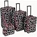 Rockland Luggage 4 Piece Luggage Set, Pink Giraffe, One Size