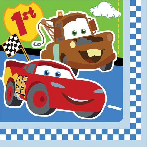 Cars 1st Birthday Large Napkins (16ct)