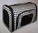 Designer Dog Carrier - Luggage Style Pet Carrier - Houndstooth With Black Trim