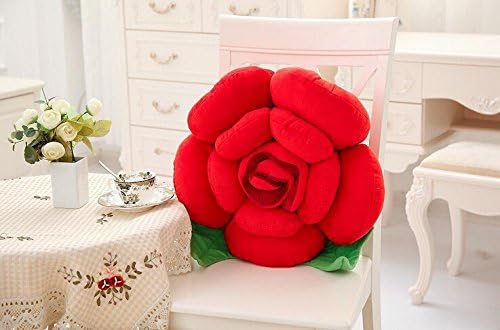 Atolo Plush Toys,roses Large Pillow Cushions,couples Leafy Flower Pillow,valentine's Day Gift (60cm, red)