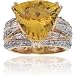 Michael Valitutti 14K Yellow Gold Golden Beryl (Heliodor) & Diamond Ring - SIZE 5