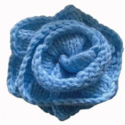 Handmade Flower Pin in Baby Pastel Blue - Baby Shower Gift Idea (100% Knitted...