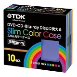 TDK BD/DVD/CD収納ケース 5mmカラー5色ミックス10枚 CASE-PCSM10A
