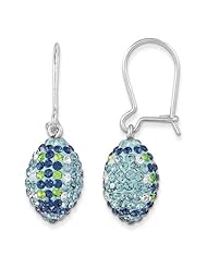 Sterling Silver Swarovski Elements Seattle Spirit Football Earrings
